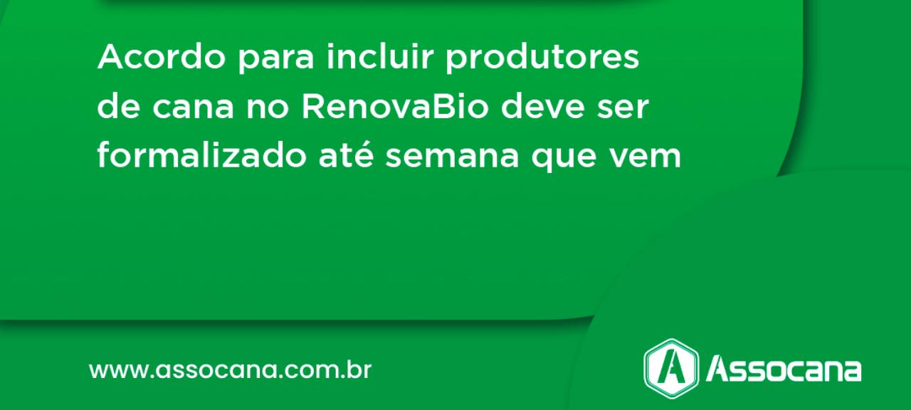 Acordo para incluir produtores de cana no RenovaBio deve ser formalizado até semana que vem